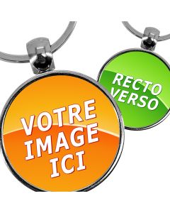 Porte-clés personnalisé photo rond