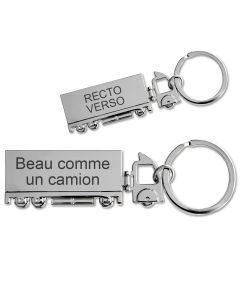 Porte-clés camion gravé métal - off