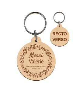 porte-cles-grave-bois-rond-40mm - merci