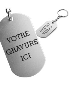 Porte-clés gravé plaque militaire