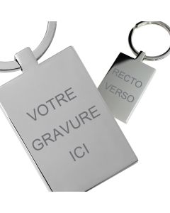 Porte clés gravé métal rectangle