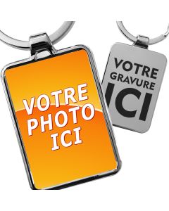 Porte-clés Rectangle de Luxe avec photo